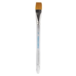 Winsor & Newton Series 995 Aquarelle Golden Nylon Paint Brush, 3/4", Flat Wash Bristle, Nylon, Clear