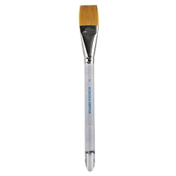 Winsor & Newton Series 995 Aquarelle Golden Nylon Paint Brush, 1", Flat Wash Bristle, Nylon, Clear