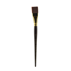 Winsor & Newton Galeria Short-Handle Paint Brush, 1", One-Stroke Bristle, Polyester, Burgundy