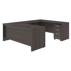 Bush Business Furniture Studio C U Shaped Desk with Mobile File Cabinet, 72"W x 36"D, Storm Gray, Standard Delivery