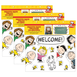 Eureka School Welcome Go-Arounds, Peanuts, 8 Pieces Per Set, Pack Of 3 Sets
