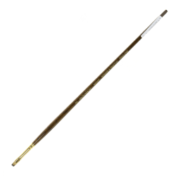 Winsor & Newton Monarch Long-Handle Paint Brush, Size 2, Flat/Bright Bristle, Synthetic, Brown