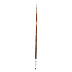 Winsor & Newton Monarch Long-Handle Paint Brush, Size 0, Flat Bristle, Synthetic, Brown