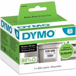 Dymo LabelWriter Stock Rotation Labels - 2 1/8" Width x 2 3/4" Length - Laser - White - Paper - Durable - 400 / Roll - 1 Roll