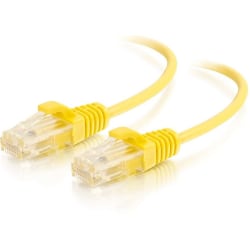 C2G 3ft Cat6 Snagless Unshielded (UTP) Slim Ethernet Cable - Cat6 Network Patch Cable - PoE - Yellow - 3 ft Category 6 Network Cable for Network Device - First End: 1 x RJ-45 Network - Male - Second End: 1 x RJ-45 Network - Male - Patch Cable