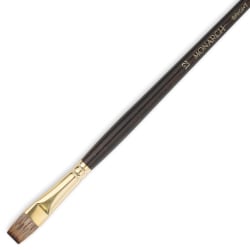 Winsor & Newton Monarch Long-Handle Paint Brush, Size 12, Flat Bristle, Synthetic, Brown