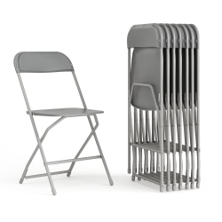 Flash Furniture Hercules Series Plastic Folding Chair - 8 Pack 650LB Weight Capacity, Grey