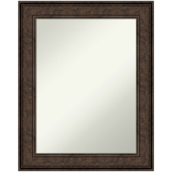 Amanti Art Non-Beveled Rectangle Framed Bathroom Wall Mirror, 29-1/2" x 23-1/2", Ridge Bronze