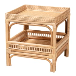 bali & pari Lombok Natural Rattan End Table, 19-3/4"H x 18-15/16"W x 18-15/16"D, Natural