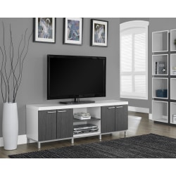 Monarch Specialties Two Tone TV Stand For TVs Up To 60", Gray/White