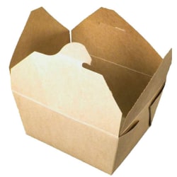 Biopak Food Containers, 4" x 4" x 2", Kraft, Case Of 450