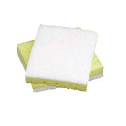SKILCRAFT All-Purpose Scrub Sponges, 3" x 3", White/Yellow, Pack Of 40
