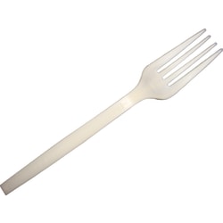 Primeware ECO Disposable Utensils, Forks, Tan, Case Of 1,000