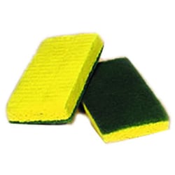 All-Purpose Scrubbing Pad Sponges, Tellow/Green, Box Of 20