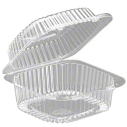 Inline Plastics Hinged Food Containers, 2 3/4"H x 6"W x 6"D, Clear, Carton Of 250