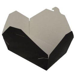 Biopak Food Containers, 8" x 6" x 3", Black, Case Of 200