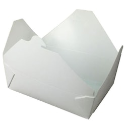 Biopak Food Containers, 8" x 6" x 3", White, Case Of 200