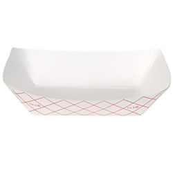Dixie® Boat-Shaped Food Trays, 1/4 Lbs, Red/White, Case Of 1,000