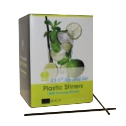 Goldmax Cocktail Beverage Straws, 5 1/4", Black, Case Of 1,000