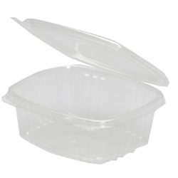 Genpak Plastic Hinged Deli Food Containers, Rectangle, 12 Oz, Case Of 200