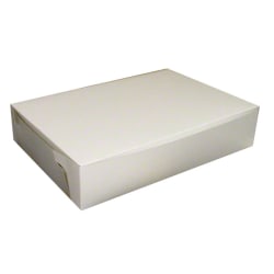 White Bakery Boxes, 1/2 Sheet Cake, 20" x 14" x 4", Case Of 50
