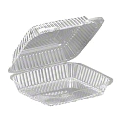 Inline Plastics Hinged Plastic Food Containers, 2 3/4"H x 8"W x 8"D, Clear, Case Of 200