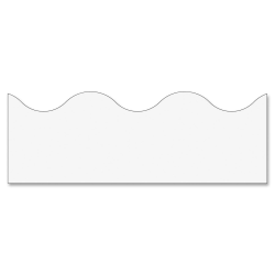 Trend solid-colored Terrific Trimmers - Scalloped Shape - Reusable, Precut - 2.25" Width x 468" Length - White - 12 / Pack