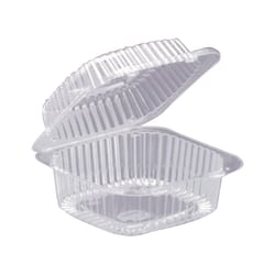 HFA Hinged Sandwich\Bakery Containers, 5" x 5", Clear, Carton Of 500
