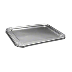 HFA Foil Lids For Half Size Shallow Foil Pans, 12 13/16" x 10 7/16", Silver, Pack Of 100