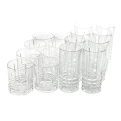 Gibson Home Jewelite 16-Piece Tumbler And Glass Set, Clear