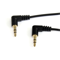 StarTech.com 6 ft Slim 3.5mm Right Angle Stereo Audio Cable - M/M - Connect an iPhone® or other MP3 player to a car stereo