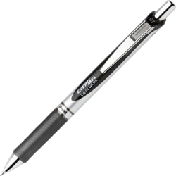 Pentel® EnerGel® RTX Liquid Gel Pen, Medium Point, 0.7 mm, Silver Barrel, Black Ink