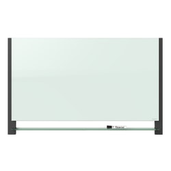 Quartet® Evoque™ Glass Magnetic Dry-Erase Whiteboard, 28" x 50", Plastic Frame With Black Finish