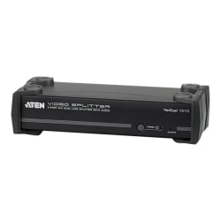 ATEN VanCryst 2-Port DVI Dual Link Splitter with Audio-TAA Compliant - Audio Line In - Audio Line Out - DVI In - DVI Out - Serial Port
