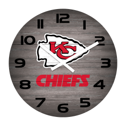 Imperial NFL Weathered Wall Clock, 16", Kansas City Chiefs