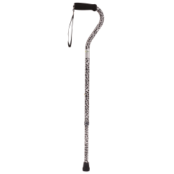 DMI® Designer Adjustable Offset-Handle Aluminum Cane, 39", Spotted