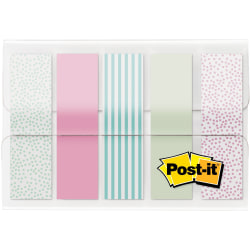Post-it® Pastel Color Flags - 100 x Assorted Pastel - 20 Sheets per Pad - Assorted Pastel - Self-adhesive, Sticky, Removable, Writable - 100 / Pack