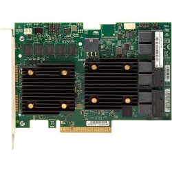Lenovo ThinkSystem RAID 930-24i 4GB Flash PCIe 12Gb Adapter - 12Gb/s SAS - PCI Express 3.0 x8 - Plug-in Card - RAID Supported - 0, 1, 10, 5, 50, 6, 60, JBOD RAID Level - 6 x SFF-8643 - 24 Total SAS Port(s) - PC, Linux - 4 GB Flash Backed Cache