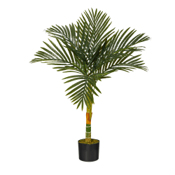 Nearly Natural Golden Cane Palm 36"H Artificial Plant With Planter, 36"H x 12"W x 12"D, Green/Black