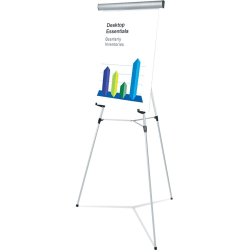 Universal Presentation Easel, 45 lb Load Capacity, 69"H, Floor, Tabletop, Metal, Silver