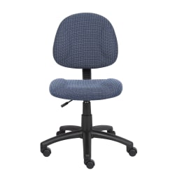 Boss Office Products Perfect Posture Deluxe Ergonomic Fabric Mid-Back Office Task Chair, Blue