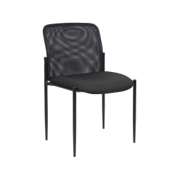 Boss Office Products Armless Mesh-Back Stackable Chair, Black
