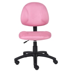 Boss Office Products Microfiber Task Chair With Loop Arms, Pink