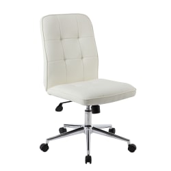Boss Office Products Tifffany Task Chair, White/Silver