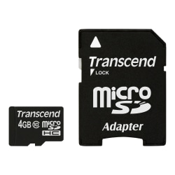 Transcend Premium - Flash memory card (microSDHC to SD adapter included) - 4 GB - Class 10 - 133x - microSDHC