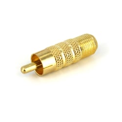 StarTech.com One-piece RCA to F Type Coaxial Cable - M/F - Gold-plated RCA to RG6 F Type Coax Cable Adapter (RCACOAXMF) - Adapter - composite video - RCA male to F connector female - gold