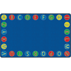 Flagship Carpets Alphabet Circles Rug, 7' 6" x 12', Multicolor