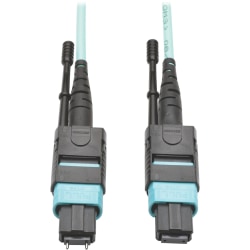 Tripp Lite 5M MTP/MTO Multimode Cable 12 Fiber 40 GbE OM3 Aqua M/F 16ft 16' 5 Meter, N84205M12MF
