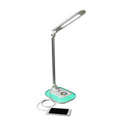 OttLite® Wellness Series® Glow LED Desk Lamp With Color Changing Base, Adjustable Height, 17"H, White Shade/White Base
