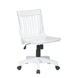 OSP Designs Armless Wood Bankers Chair, White